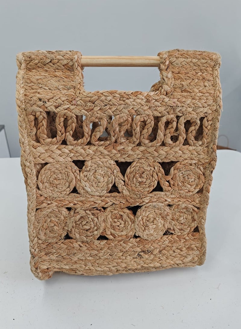 Fusion Repulbik Ethnic Jute Sling Bag With Pattern Jute Strap  - Image 1
