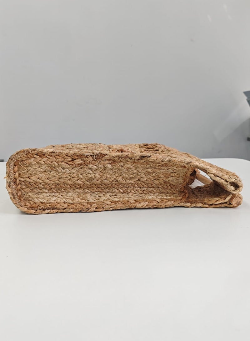 Fusion Repulbik Ethnic Jute Sling Bag With Pattern Jute Strap  - Image 4