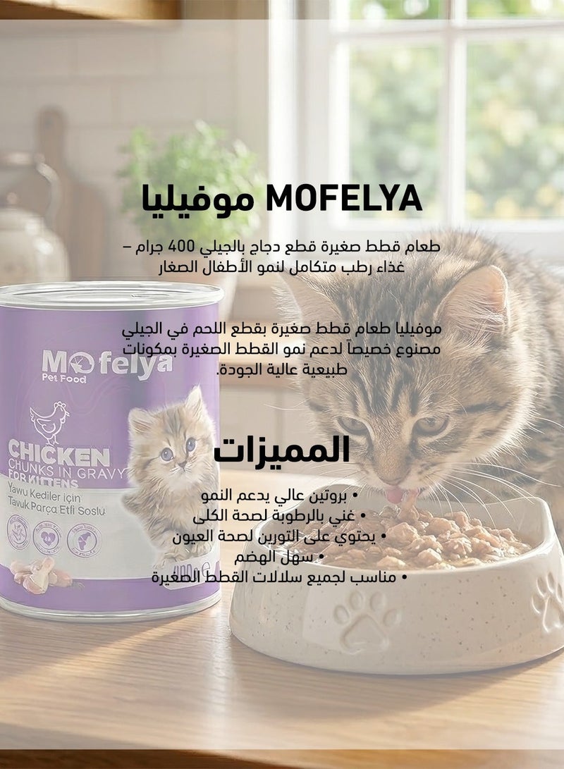 MOFELYA Kitten Food, Wet Chicken with Jelly, 2-Piece Set, 800g - Economical Kitten Food, High in Protein - Image 3