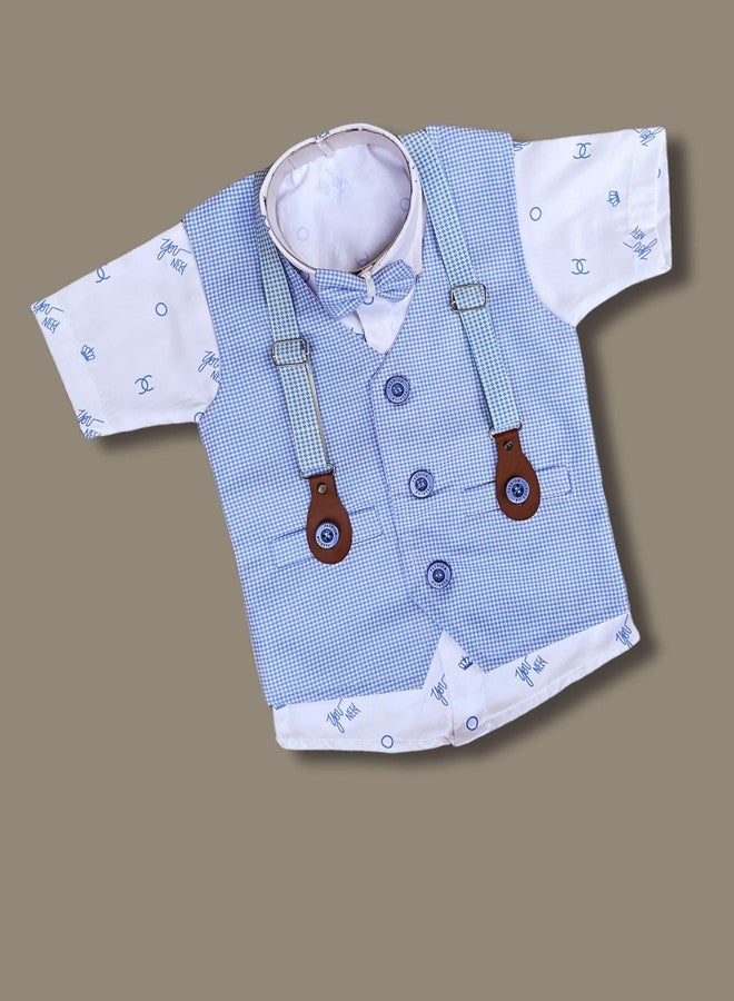 Qutie Ninja Cotton Blend Baby Boy Fancy Dress With Cap (9-12 Months, Blue Half) - Image 3