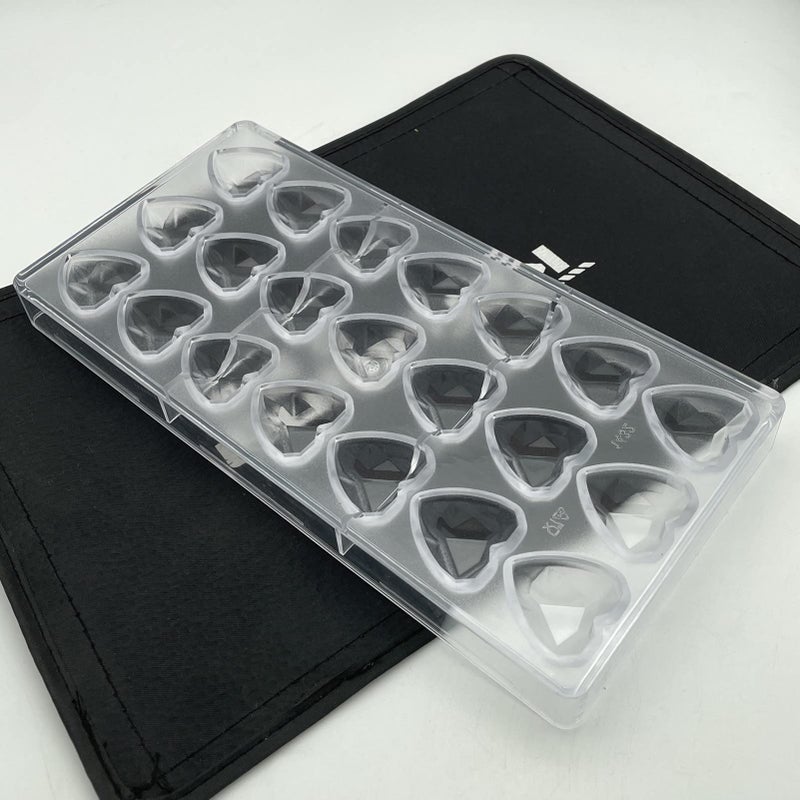 Goldbaking Diamond Heart Chocolate Mold Poly-carbonate Chocolate Mould Candy Tray - Image 3