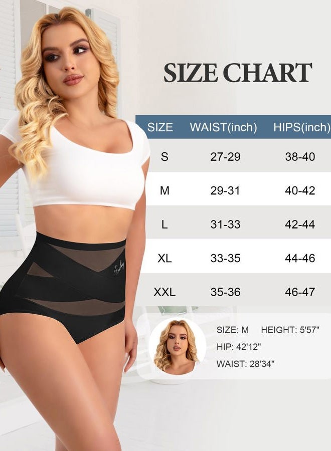 MIOTAN Women's Underwear Tummy Control High Waisted Shapewear Pack Postpartum Stomach Panties Briefs(Black,XXL) - Image 4