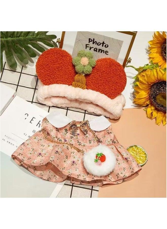Generic - Cyber Celebrant Hyaluronic Acid Duck Clothes Accessories Plush Toy Lamb Bear Suit Doll Sweater Skirt Bag-Color:Red Love White Sweater-Height:Suitable For 30cm - Image 1