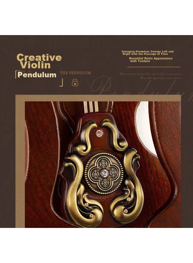 Polaris (بولاريس) ساعة حائط لغرفة المعيشة ساعة كوارتز إبداعية ساعة عتيقة لغرفة النوم ساعة حائط خشبية فن ساعة حائط بندول 62 سم - Image 4