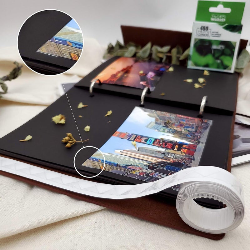 MeFacys Photo Corners 3 Pack 1200 Pcs Clear Self-Adhesive Picture Mounting Corner Stickers for DIY Scrapbook, Album, Journal, 400 Pcs/Pack, 3 Pack. - Image 5