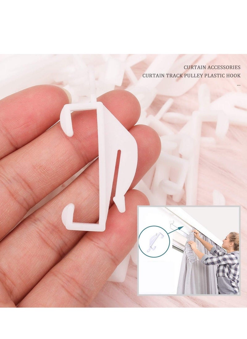 30 pcs Curtain Hooks for Drapes Depth Pinch Pleat Locking Curtain Tape Clip Hooks Door Curtain and Shower Curtain Plastic Hooks Shower Curtain Hooks Rust Proof