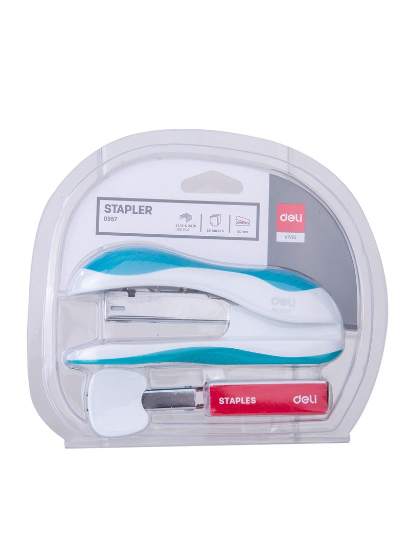 ديلي E0357 مجموعة دبابيس، 25 ورقة، دبابيس 24/6 و 26/6، برتقالي/أخضر/أزرق – مثالية للمكتب والمدرسة - Image 4