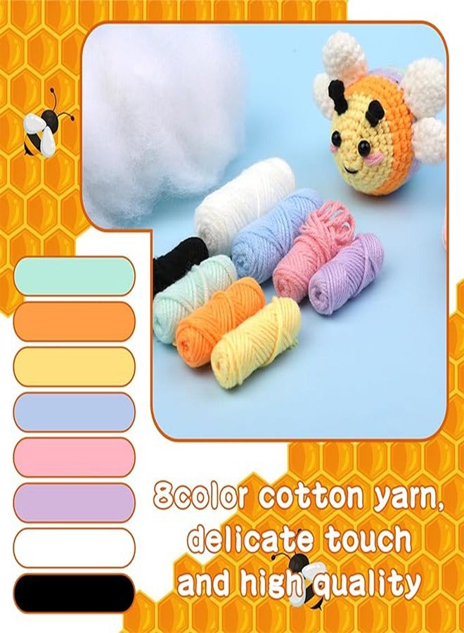 Crochet Kit for Beginners, Crochet Animal Kit with Step-by-Step Video Tutorial - Colorful Bee, Complete Crochet Starter Kit with Crochet Set for Beginners Adult DIY Craft Supplies - Image 3