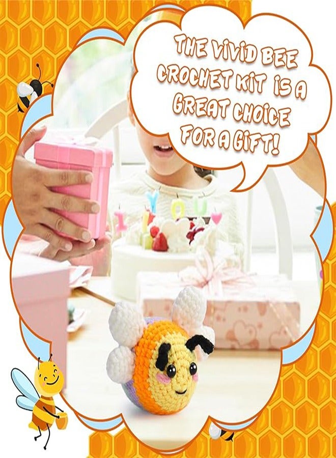 Crochet Kit for Beginners, Crochet Animal Kit with Step-by-Step Video Tutorial - Colorful Bee, Complete Crochet Starter Kit with Crochet Set for Beginners Adult DIY Craft Supplies - Image 5
