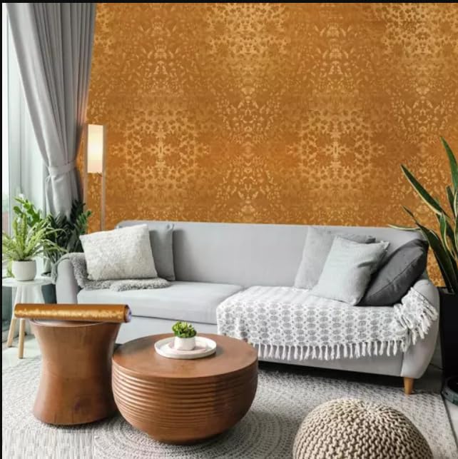 sia SIA VENDORS Kitchen Oil Proof Sticker Wallpaper Backsplash Aluminum foil Oil self-Adhesive Paper Waterproof Heat Resistant Drawer Sticker (12 X 48 Inch, Lotus Gold)  - Image 4