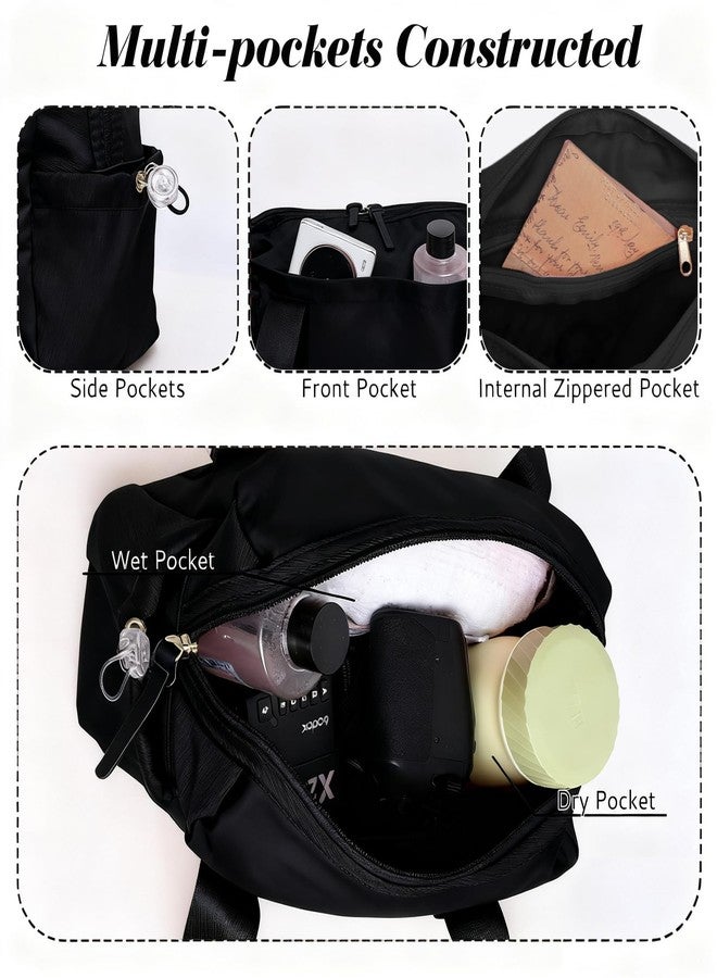 Hftjtsa Mini Gym Bag for Women Small Gym Bag for Women Mini Duffle Bag with Wet Compartment Waterproof Travel Cute Workout Sport Bag for Dance Yoga - Image 4