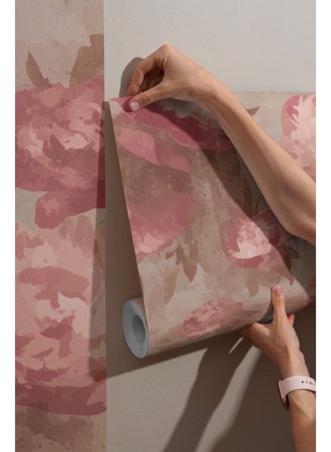 Home Gallery Peonies Background Vectors & Illustrations Fabric Wallpaper Covers An Area ​​Up To 4.2Mx3M With Adhesive  And Smoothing Tool - Image 2