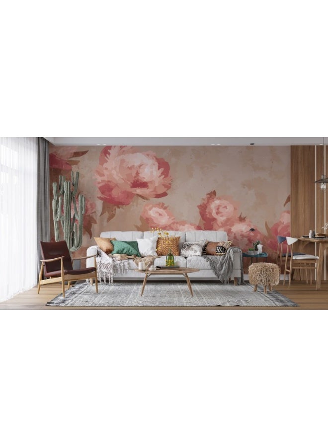 Home Gallery Peonies Background Vectors & Illustrations Fabric Wallpaper Covers An Area ​​Up To 4.2Mx3M With Adhesive  And Smoothing Tool - Image 5
