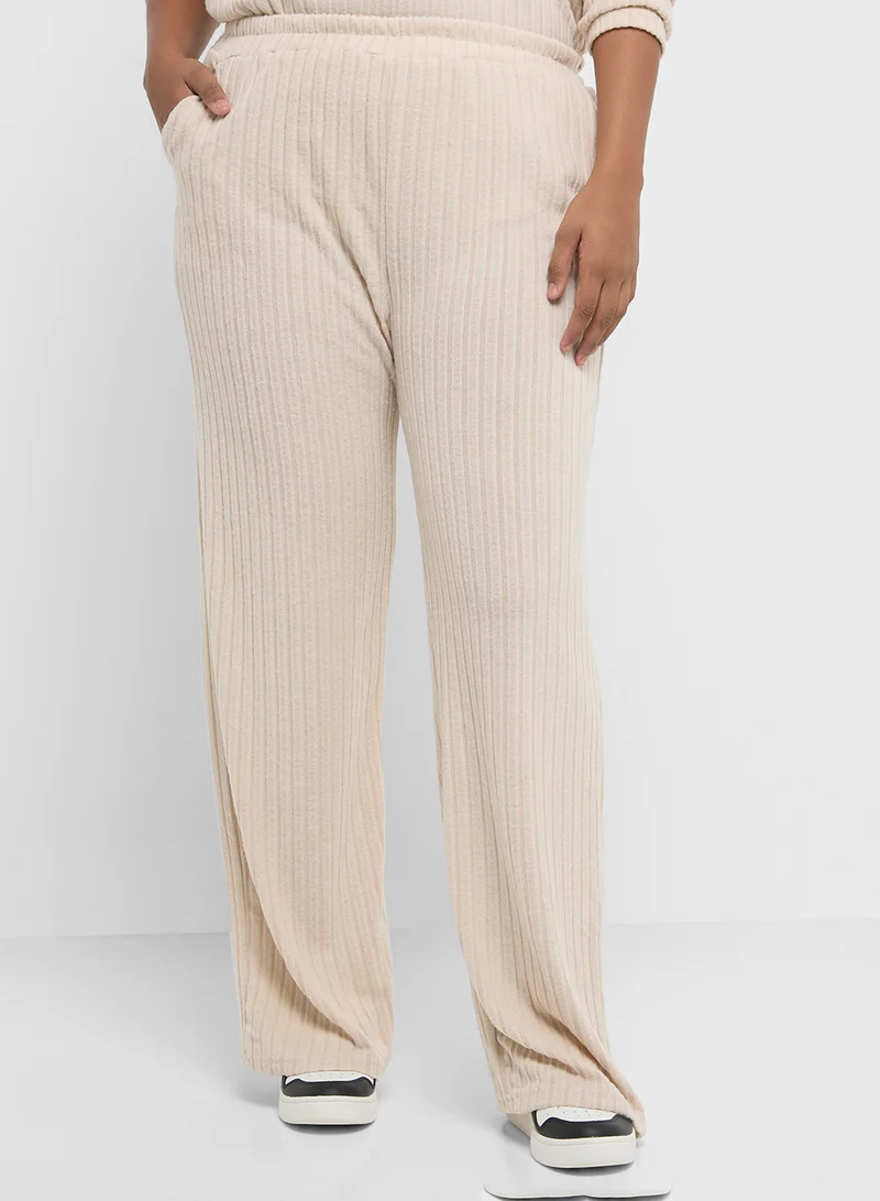 Ginger Plus Ribbed Knitted Top & Pant Lounge Set