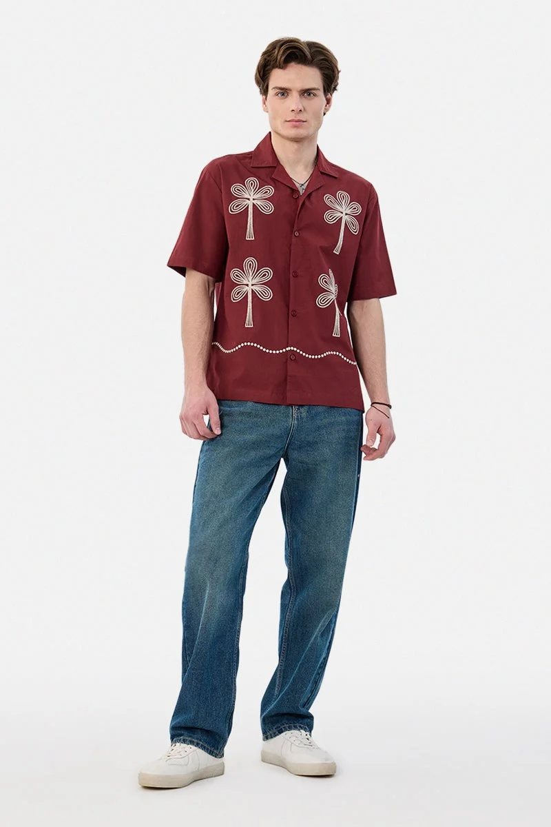 SNITCH Box Fit Embroidered Shirt