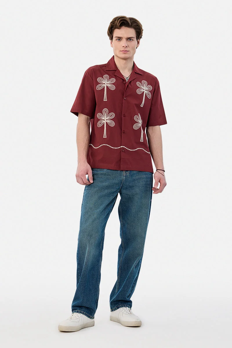 سنيتش قميص مطرز بقصة صندوقية