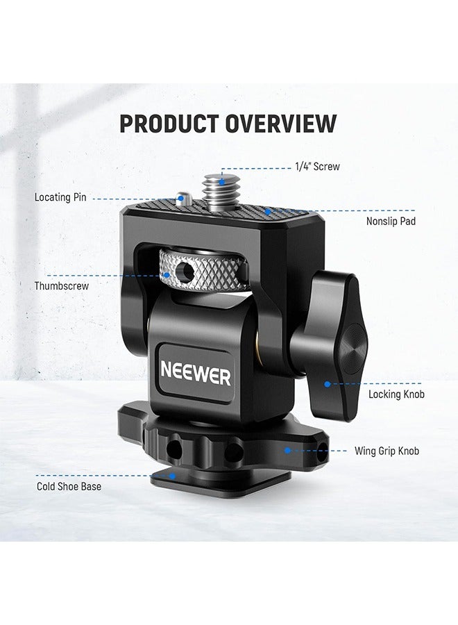 NEEWER Camera Monitor Mount with Cold Shoe, Anti Twist 1/4" Screw for 5" & 7" Field Monitor Compatible with Atomos Ninja V, 360° Swivel & Adjustable 180° Tilt Damping, Compatible with SmallRig, MA006 - Image 2