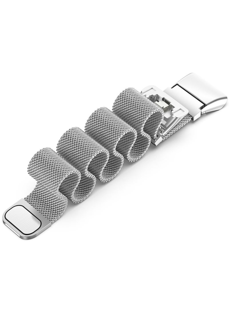 CoomBe - 2-Pack Stainless Steel Milanese Loop Band Watchband For HUAWEI Band 6/Honor Band 6/7 Black/Sliver - Image 1