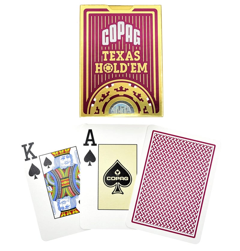 Copag Poker Size Jumbo Index Texas Holdem Playing Cards Single Deck Red - Image 2