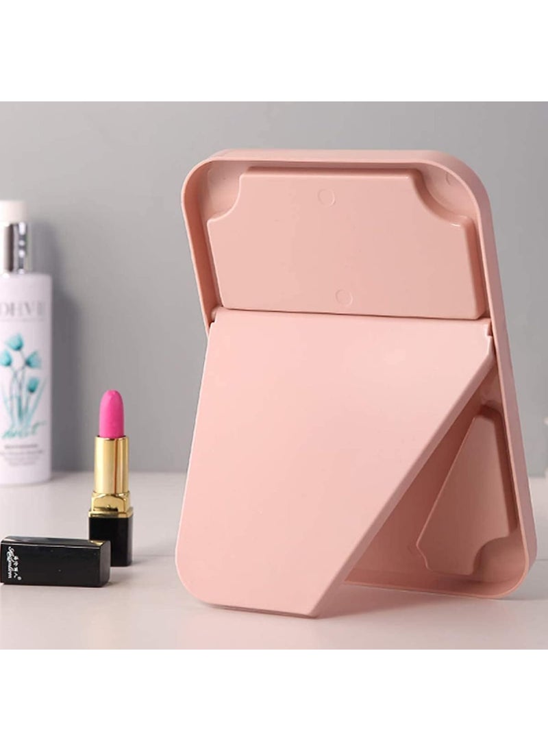 TOMATUS TOMATUS Glass Rectangle Cosmetic Makeup Mirror With Stand Portable Folding Travel Mirror For Travel Camping Home PinkPack Of 1 Rectangular Floor Mount  Framed  - Image 5
