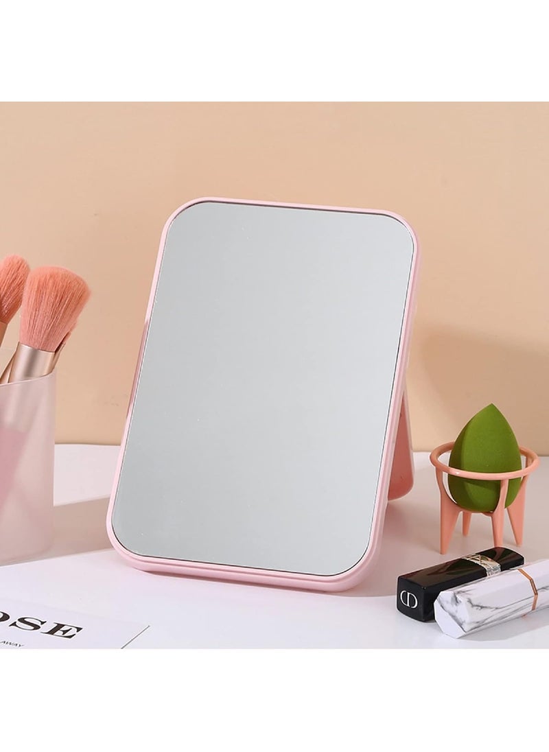 TOMATUS TOMATUS Glass Rectangle Cosmetic Makeup Mirror With Stand Portable Folding Travel Mirror For Travel Camping Home PinkPack Of 1 Rectangular Floor Mount  Framed  - Image 2