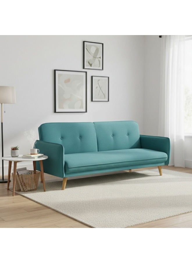 DANUBE HOME أريكة سرير زيبوا 3 مقاعد | أريكة قابلة للتحويل للنوم | أثاث غرفة المعيشة المريح L188xW85xH80cm - أزرق - Image 1