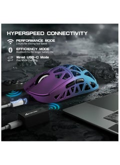 Attack Shark R2 Wireless Gaming Mouse, Superlight Magnesium Alloy, PAW3950 42000 DPI Optical Sensor, 8000Hz Polling Rate, 2.4G/BT/Wired Programmable Mice for Win Mac Gamer (Purple Blue) - pzsku/Z05C1A1534D1B3C762787Z/45/_/1740550597/95d1aea0-2f77-4026-9989-56f8fc1c5bc5