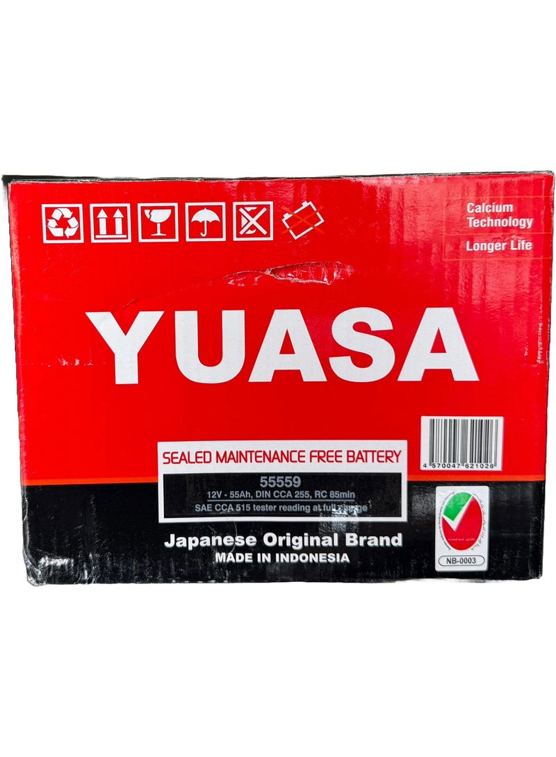 Yuasa Car Battery 12V 55AH DIN55L/55559 - Image 1