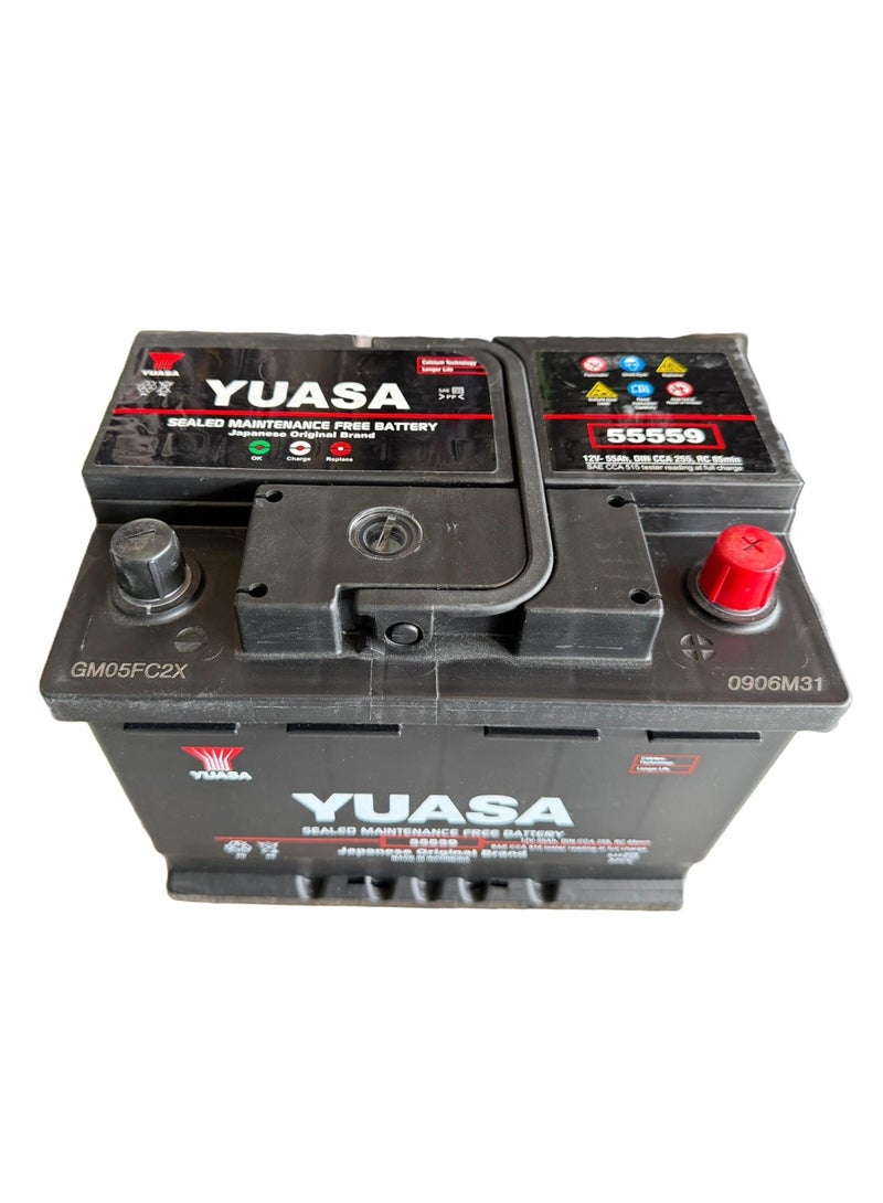 Yuasa Car Battery 12V 55AH DIN55L/55559 - Image 2