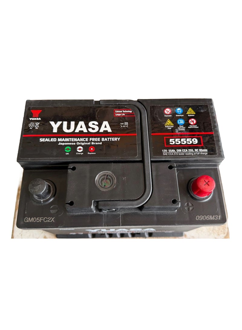 Yuasa Car Battery 12V 55AH DIN55L/55559 - Image 3