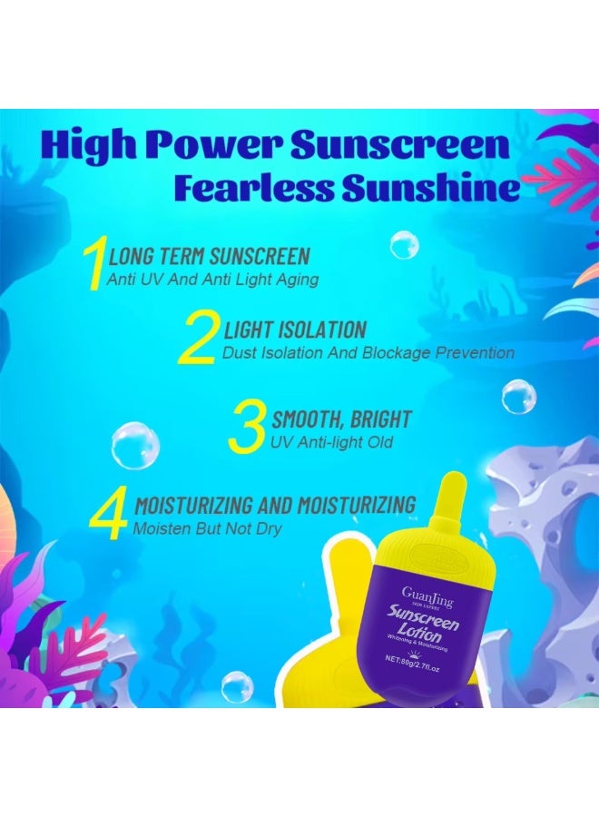 GUANJING Sunscreen Lotion Vitamin E and Retinol Moisturize Brighten Sunscreen Lotion Nourish Hydrate Sun Protection Retinol Cream SPF 90 Sunscreen Foundation Tinted whitening Sunscreen Lotion - Image 5