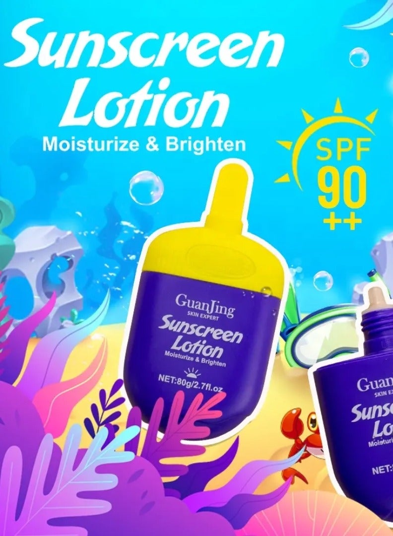GUANJING Sunscreen Lotion Vitamin E and Retinol Moisturize Brighten Sunscreen Lotion Nourish Hydrate Sun Protection Retinol Cream SPF 90 Sunscreen Foundation Tinted whitening Sunscreen Lotion - Image 2