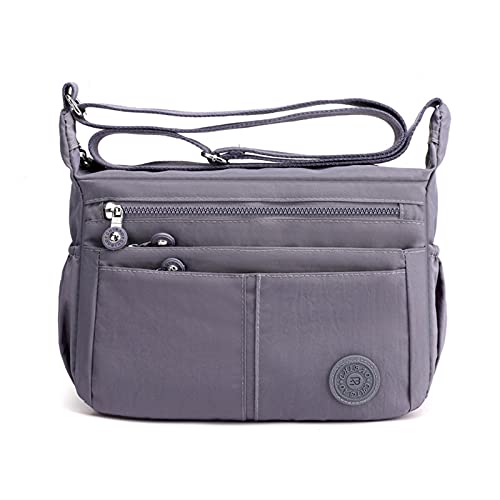 FANDARE Casual Shoulder Bags Women Satchel Waterproof Nylon Lightweight for Sport Work Hiking Shop Crossbody Bag Grey - Image 1