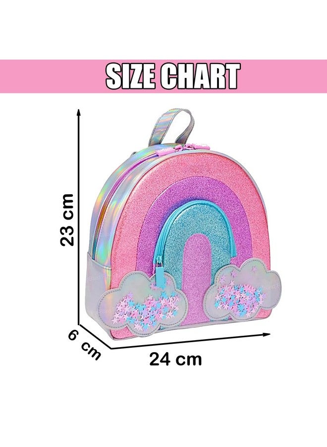FunBlast Fancy Bag for Girls - Miniature Bags for Kids, Mini Waterproof Shoulder Backpack for Girls, Small Stylish Picnic Bag pack- 23 X 24 X 6 cm (Multicolor) (Rainbow-Bag) - Image 3