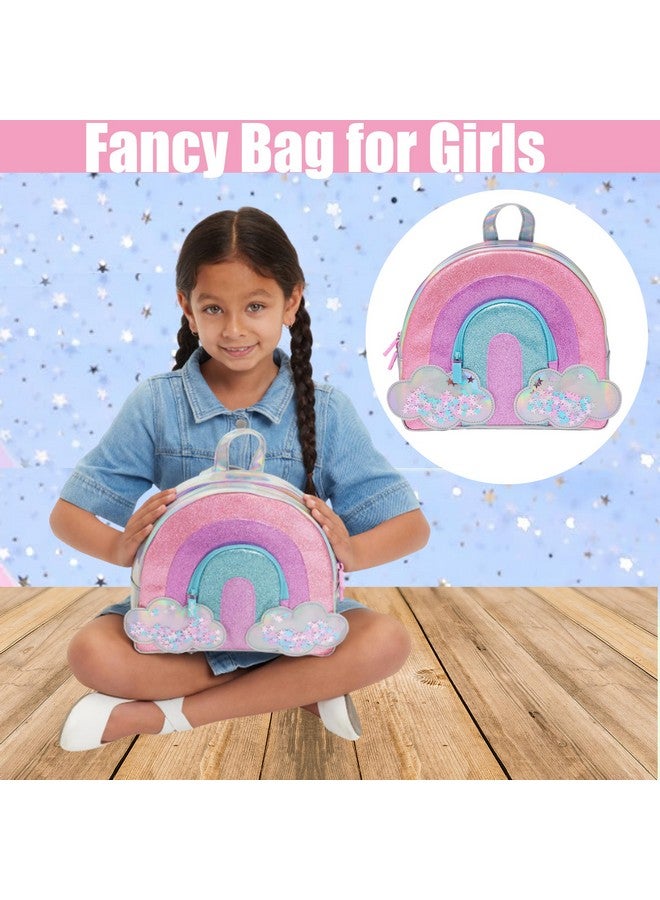 FunBlast Fancy Bag for Girls - Miniature Bags for Kids, Mini Waterproof Shoulder Backpack for Girls, Small Stylish Picnic Bag pack- 23 X 24 X 6 cm (Multicolor) (Rainbow-Bag) - Image 5
