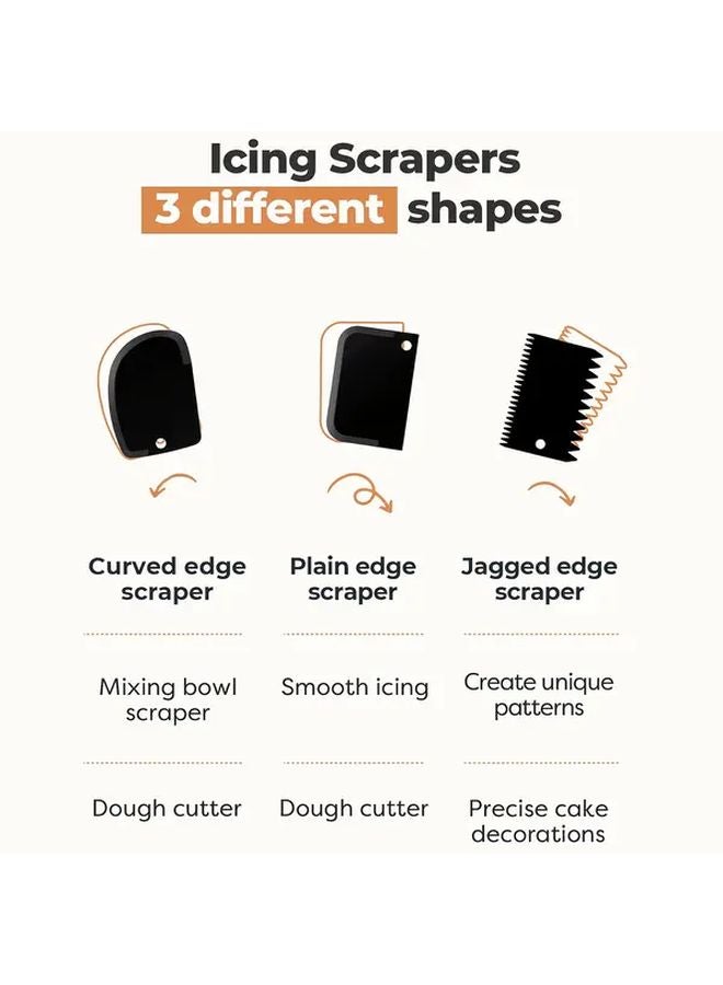Black 77 Pcs Large Cream Piping Tips Set With Turntable Spatula And Cake Pen - Image 5