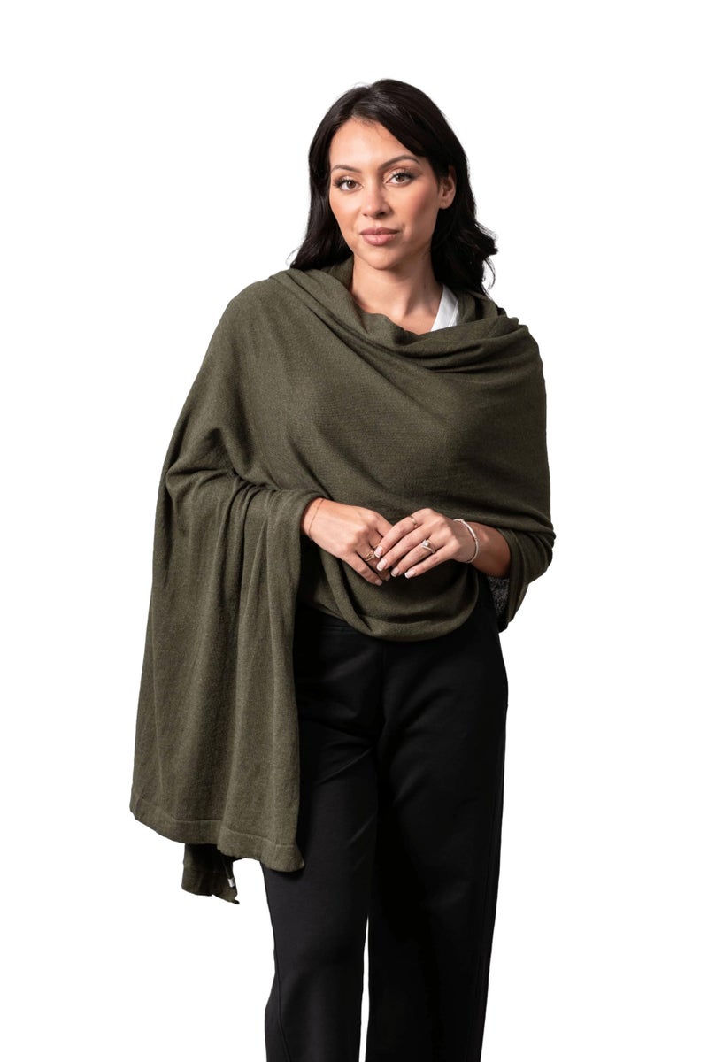 zestt Dreamsoft Travel Scarf, Wrap and Shawl, Organic Cotton, Olivewood - Image 1