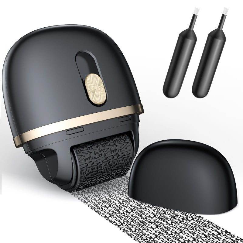 Lomil Refillable Identity Theft Protection Roller Stamp Address Blocker Roller Stamp for Bank Statements Bill Privacy  Security Stamp for Mail Black 1 Pack