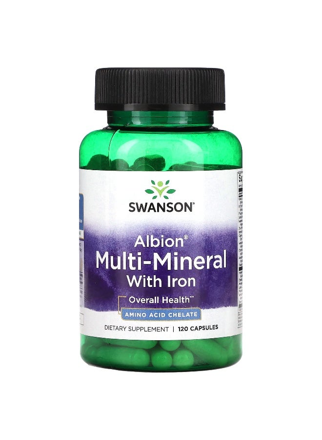 Swanson, Albion Multi-Mineral with Iron, 120 Capsules - Image 1