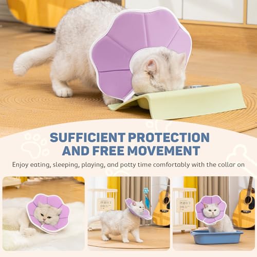 Avont Soft Cat Recovery Cone Collar Adjustable Lightweight Kitten ECollar for Small Dogs Comfortable Neck Donut Stop Licking Scratching After Surgery PurpleL - Image 3