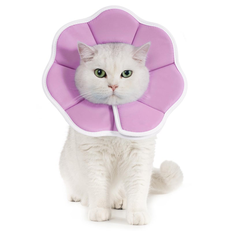Avont Soft Cat Recovery Cone Collar Adjustable Lightweight Kitten ECollar for Small Dogs Comfortable Neck Donut Stop Licking Scratching After Surgery PurpleL - Image 2