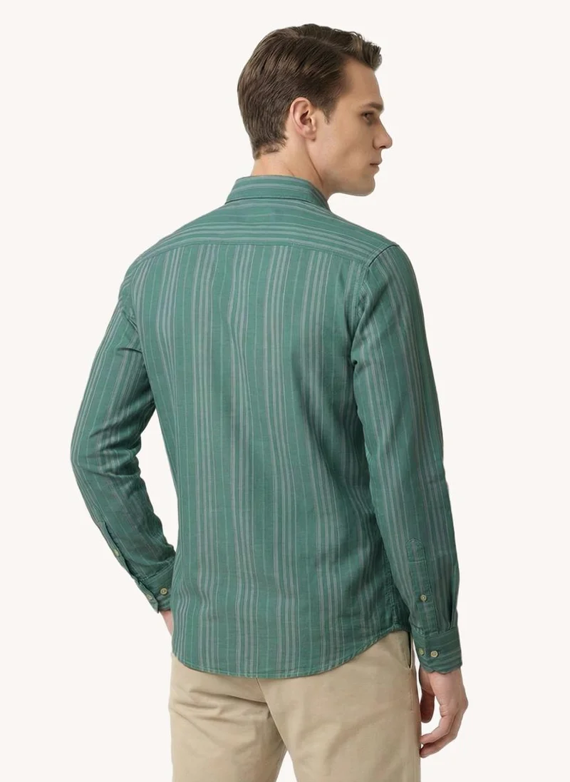 Nautica Men Regular Fit Long Sleeve Dyed Shirt for Everyday Casual Wear-Light Mint