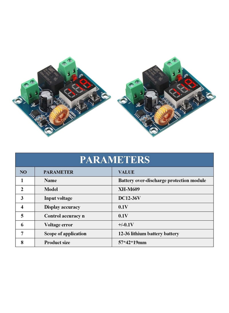 2 Pieces DC 12V-36V Voltage Protection Module Digital Low Voltage Protector Disconnect Switch Over Discharge Protection Module Output 6-60V, Low Power Disconnection - Image 3