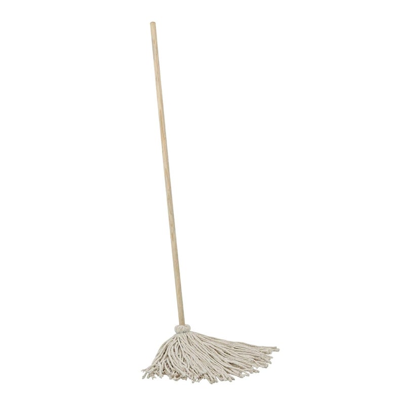 Boardwalk BWK116C 16 oz Cotton Head Deck Mop with 48 in Oak Wood Handle  White 6Carton - Image 1