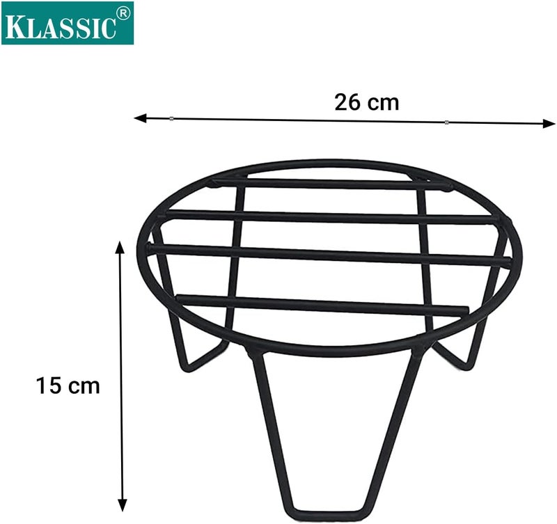 Klassic Round Metal Plant Stand for Indoor and Outdoor Use | Plant Stand for Balcony | Gamla, Pot Stand for Indoor Plants | Premium and Strong Metal Stand for Plants - Image 2