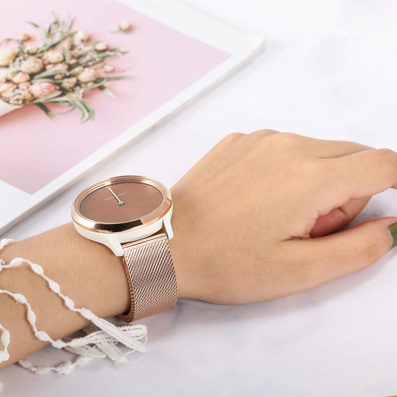 TRUMiRR For Garmin Vivomove HR/Vivoactive 6 5 3 Watchband Women Men, Mesh Stainless Steel Watch Band for Garmin Venu Sq 2 / Forerunner 570 42mm / Vivomove 3 Luxe Style Trend - Image 5