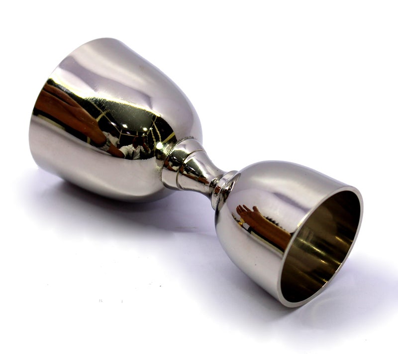 eSplanade Brass Liquor Peg Measuring Glass Jigger Bar Tool - Double Sided - 30 and 60 ml - Silver - Image 5
