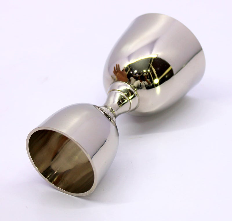 eSplanade Brass Liquor Peg Measuring Glass Jigger Bar Tool - Double Sided - 30 and 60 ml - Silver - Image 4