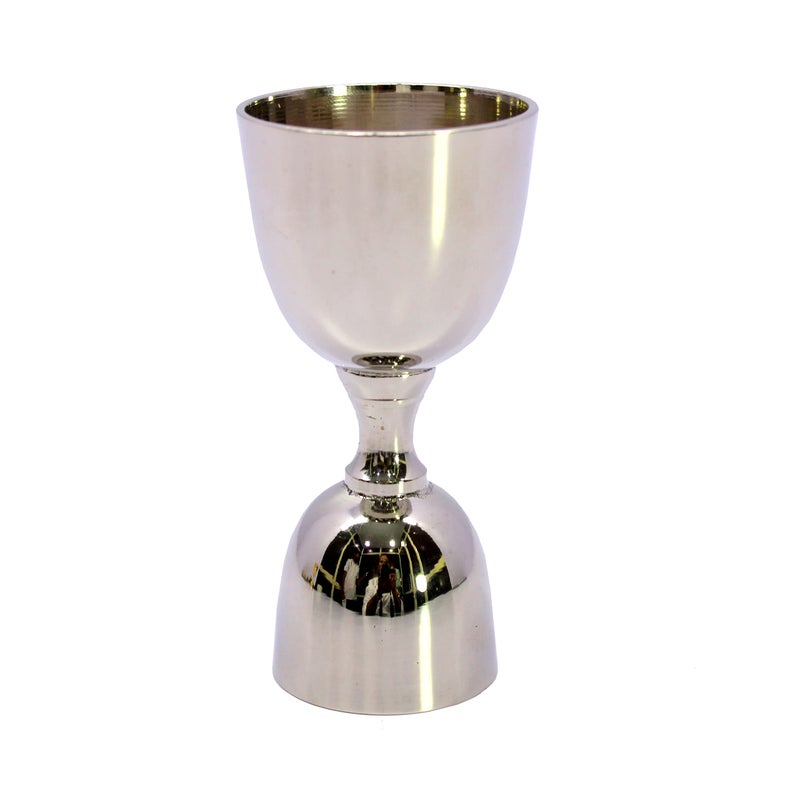 eSplanade Brass Liquor Peg Measuring Glass Jigger Bar Tool - Double Sided - 30 and 60 ml - Silver - Image 3