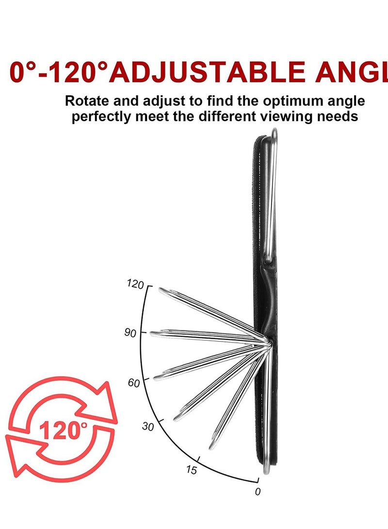 Y&D Finger Strap Phone Holder Elastic Cell Grip with Stand for Smartphones, Small Tablets (Black, Silver) - Image 3